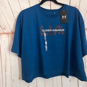 Under Armour Women's Short Sleeve Blue crop top